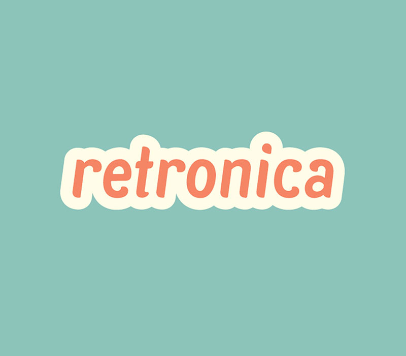 Titelbild mit der eigenen entwickelten Schrift Retronica
